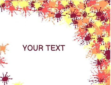 Rectangular banner with a bright design of colored blots Stock Illustration