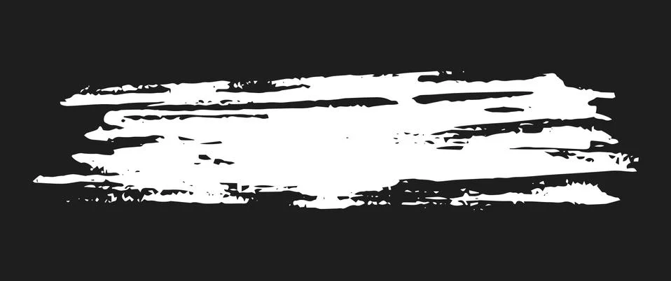 Rectangular banner hand painted with black ink brush Stock Illustration