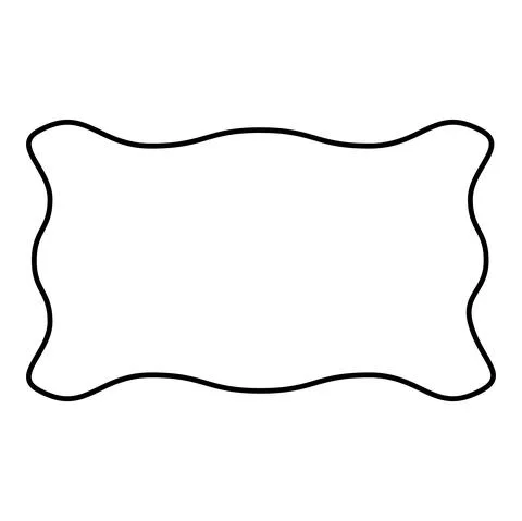 Rectangular banner layout wave shape frame application poster Blank mockup Em 스톡 일러스트