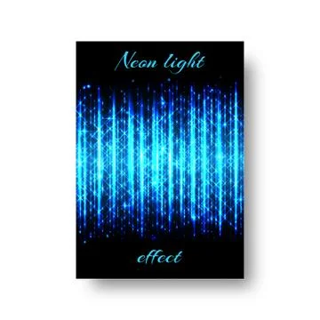 Rectangular banner with neon light Stock Illustration