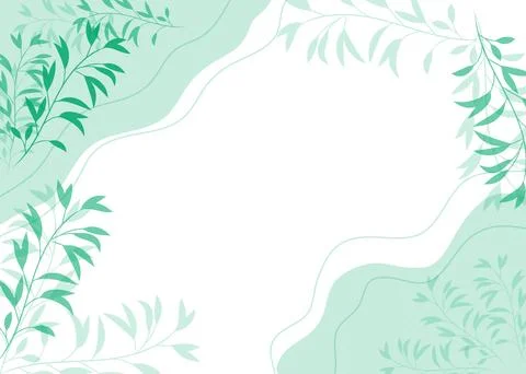 Rectangular banner with plant elements Stock Illustration