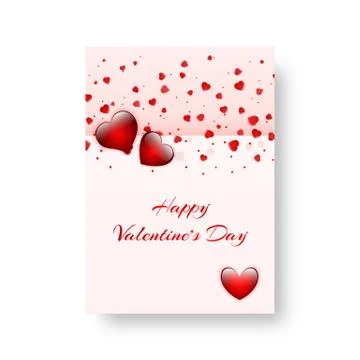 Rectangular banner with scarlet hearts Stock Illustration
