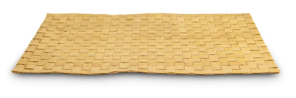 Rectangular beige carpet made of thatch - perfect for the background Stock Photos