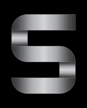 Rectangular bent metal font, number 5 Stock Illustration