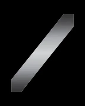 Rectangular bent metal font, slash sign Illustrazione stock