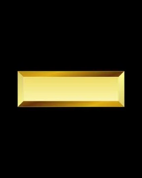 Rectangular beveled golden font, minus sign Illustrazione stock