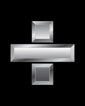 Rectangular beveled metal font - division sign イラスト素材