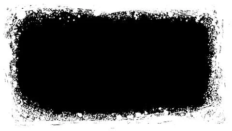 Rectangular black and white ink brush painting frame background and irregular Иллюстрация