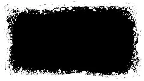 Rectangular black and white ink brush painting frame background and irregular Иллюстрация