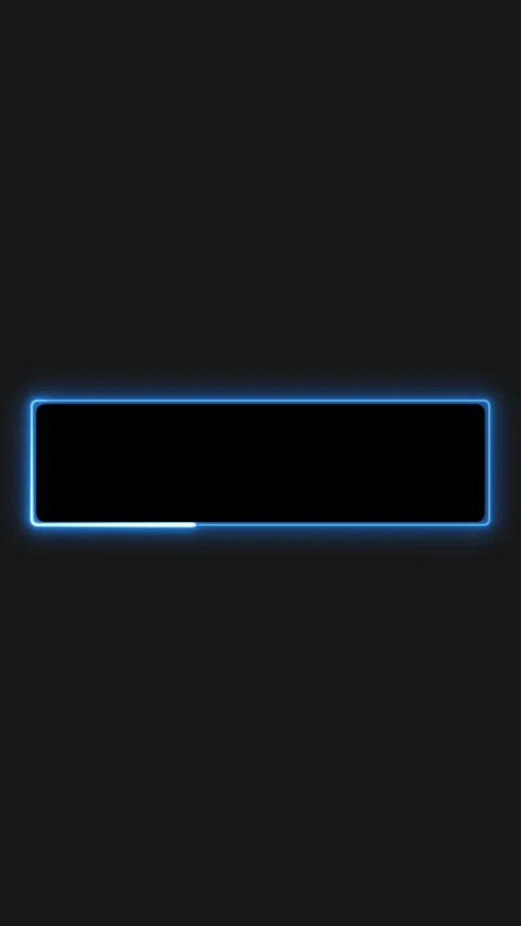Rectangular black button with blue neon border. Rectangular black button pr.. Stock Footage 345721485