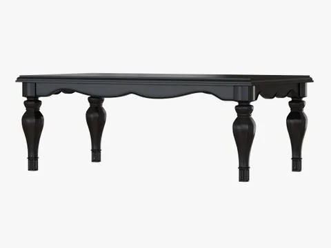 Rectangular black coffee table on white background 3d rendering 库存插图