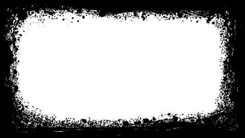 Rectangular black ink brush painting frame background and irregular shape Иллюстрация