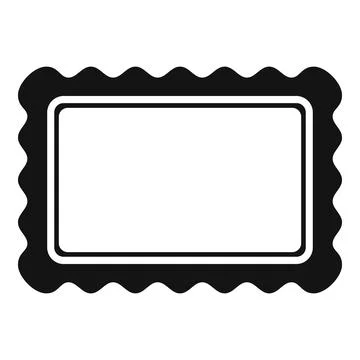 Rectangular black postal stamp with wavy edges for mailing letters Stock Illustration