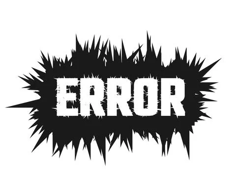 Rectangular black spot with sharp pointed edges, and spiked inscription error Stock-Illustration