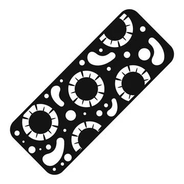Rectangular black stencil with circle and abstract pattern for drawing, creat Stock Illustration