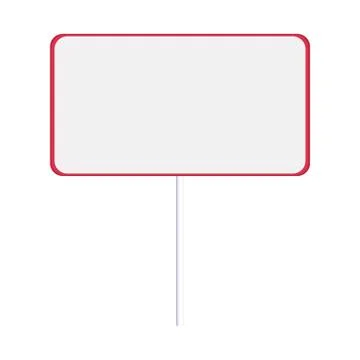 Rectangular blank plate on a stick for your text. vector illustration Illustrazione stock