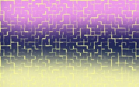 Rectangular block pattern with gradient purple and yellow hues Stock Illustration