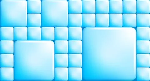 Rectangular blue colored icy tile block buttons with rounded corners. Cold .. Stockillustratie