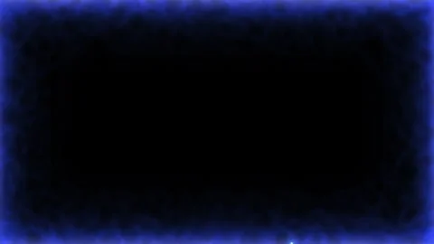 Rectangular blue frame on the edge of the frame of blazing tongues of neon f Video stock 246856955