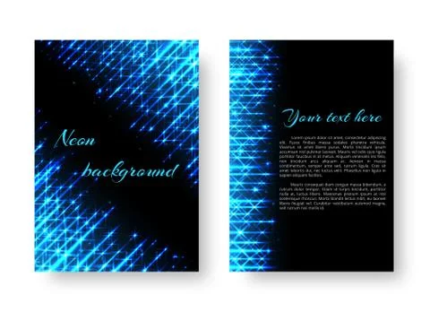 Rectangular booklet with neon light Stock Illustration