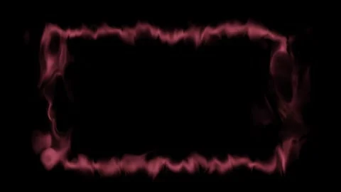 A rectangular border made of burning pink fire and wispy smoke Stock Footage 336936470
