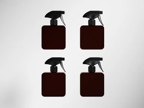 Rectangular bottle with trigger spray head mockup Illustrazione stock
