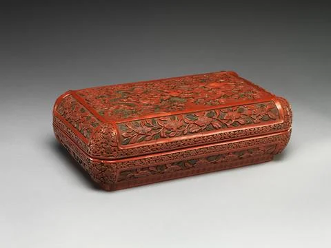 Rectangular box with double dragons China Boxes of this type were also prod.. Stock Photos
