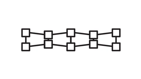 Rectangular box icon with multiple connecting nodes animation Stock Footage 335121129