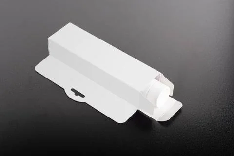 Rectangular box package mockup with inside tube mock-up series Stock Photos