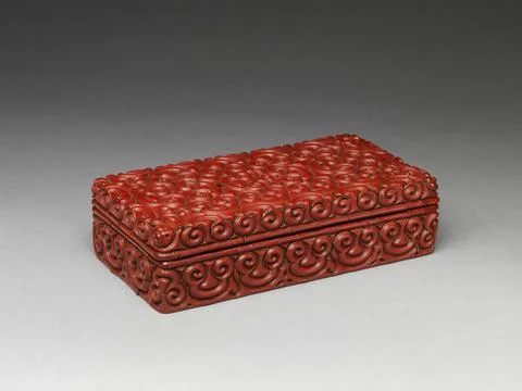 Rectangular box with pommel scrolls first half of the 14th century China Th.. 스톡 사진