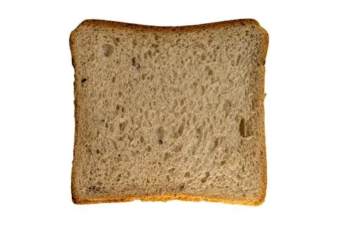 Rectangular bread slice top view with porous texture detail Stock Photos