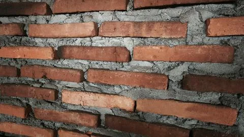 Rectangular brick wall texture with cement (1) Stock Photos