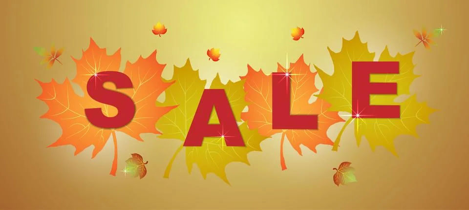 Rectangular bright banner autumn sale Stock Illustration