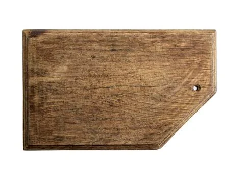 Rectangular brown old cutting board 스톡 사진