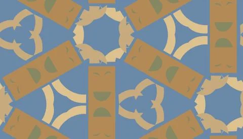 Rectangular Brown Shapes in Pattern Stock Illustration