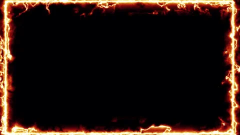 Rectangular burning frame on a black background Vídeos de archivo 285317034