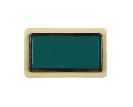 Rectangular button green, isolated on white background. Stock Photos