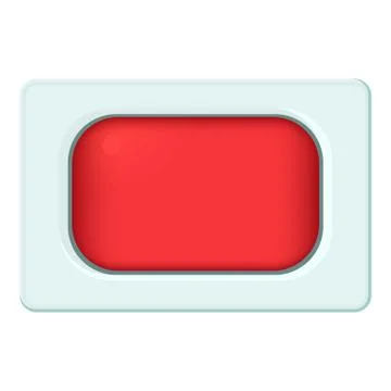 Rectangular button icon, cartoon style Ilustración de archivo