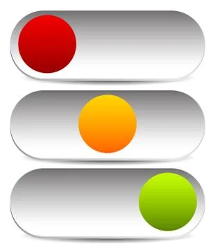 Rectangular button, switch, toggle in 3 state イラスト素材