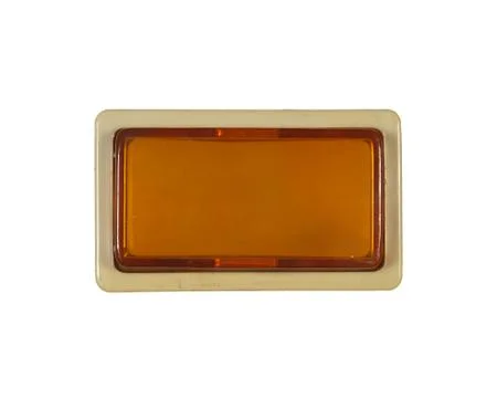 Rectangular button yellow isolated on white background. Stock Photos