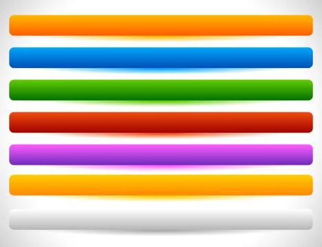 Rectangular buttons in several colors. Button tag, label shapes with blank sp Stock Illustration