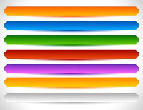 Rectangular buttons in several colors. Button tag, label shapes with blank sp Stock Illustration