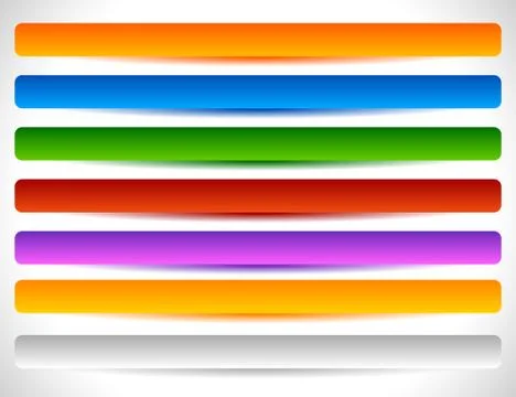 Rectangular buttons in several colors. Button tag, label shapes with blank sp Stock Illustration