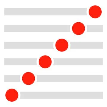 Rectangular buttons, switches set at different states. Slider, adjuster type  Stock Illustration