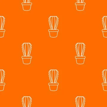 Rectangular cactus pattern orange Illustrazione stock