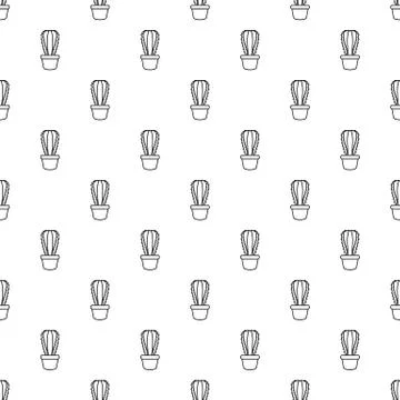 Rectangular cactus pattern seamless Illustrazione stock