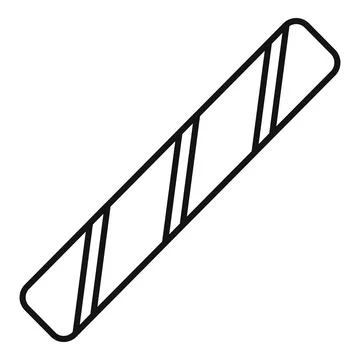 Rectangular candy bar wrapped in foil with diagonal lines icon Stock Illustration