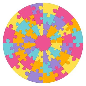 Rectangular Canvas of Multi-Colored Puzzles Stockillustratie