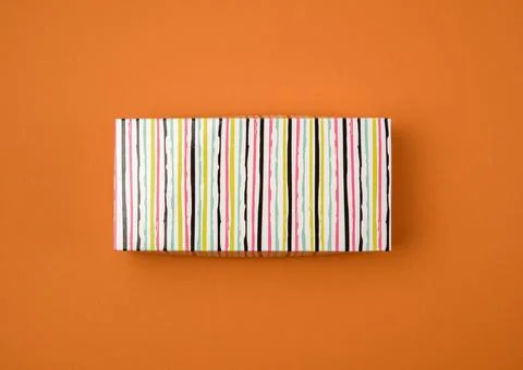 Rectangular cardboard box on brown background Foto stock