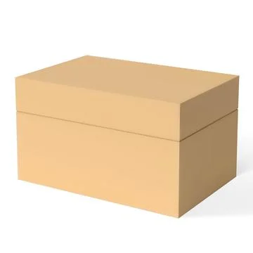 Rectangular cardboard box icon with a closed lid on an isolated background. Stock Illustration